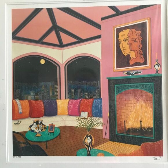 "Interior with Cocteau" by Francois Ledan (Franch) - Picture 2 of 7